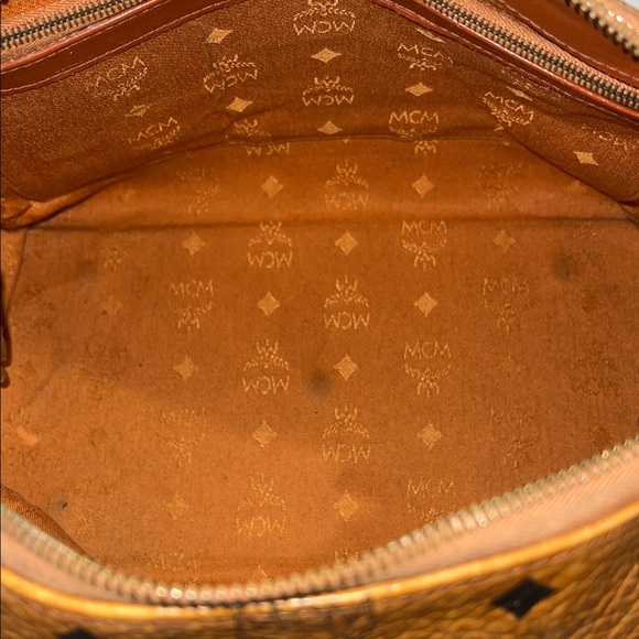 MCM Vintage Cognac Leather Satchel Boston Bag with COA - German - EUC - Picture 15 of 17